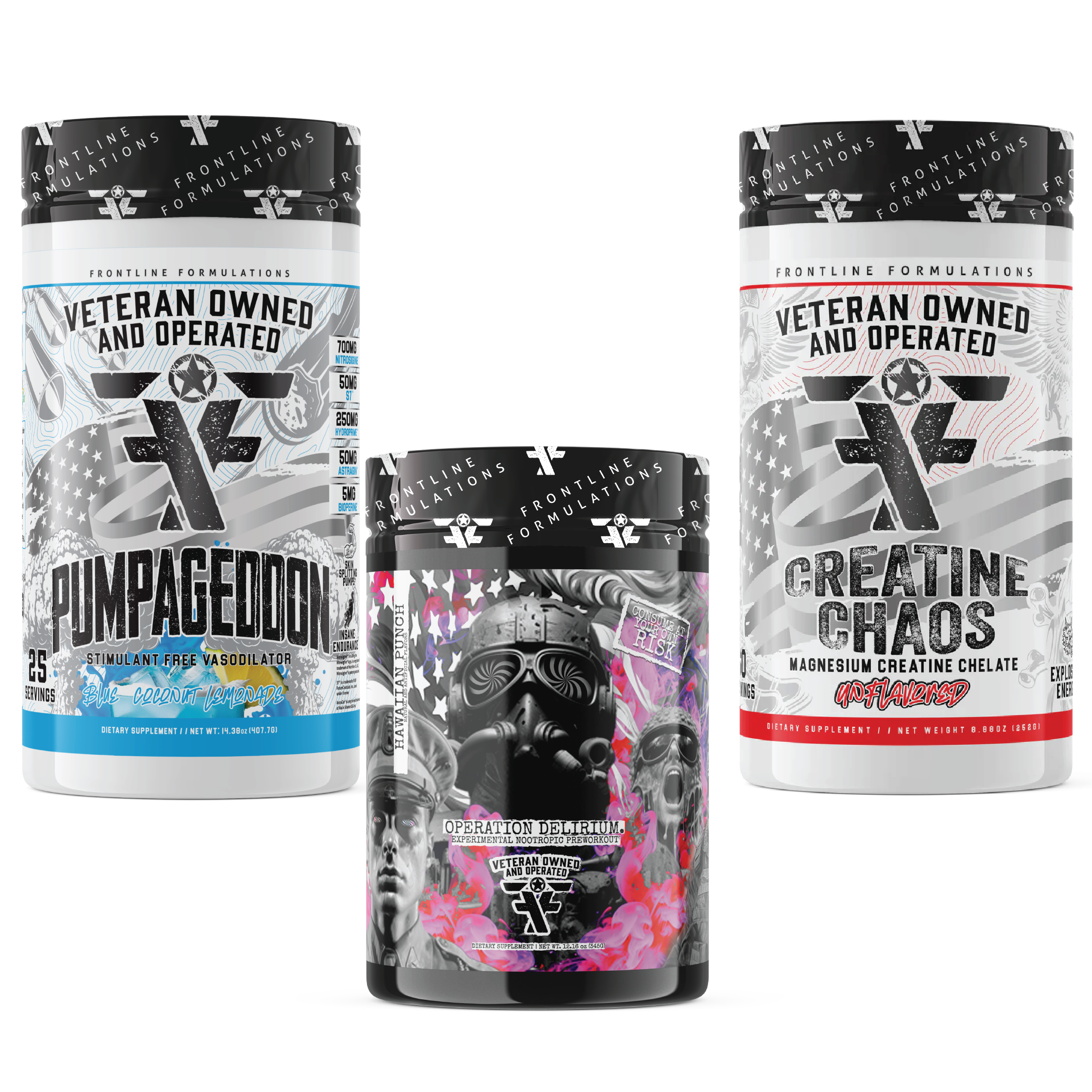 Operation Delirium Pump Creatine Chaos Stack Operation Delirium Introducing Operation Delirium, the cutting-edge preworkout designed for warriors seeking an unparalleled boost in performance and focus. This military-grade experimental formula combines the