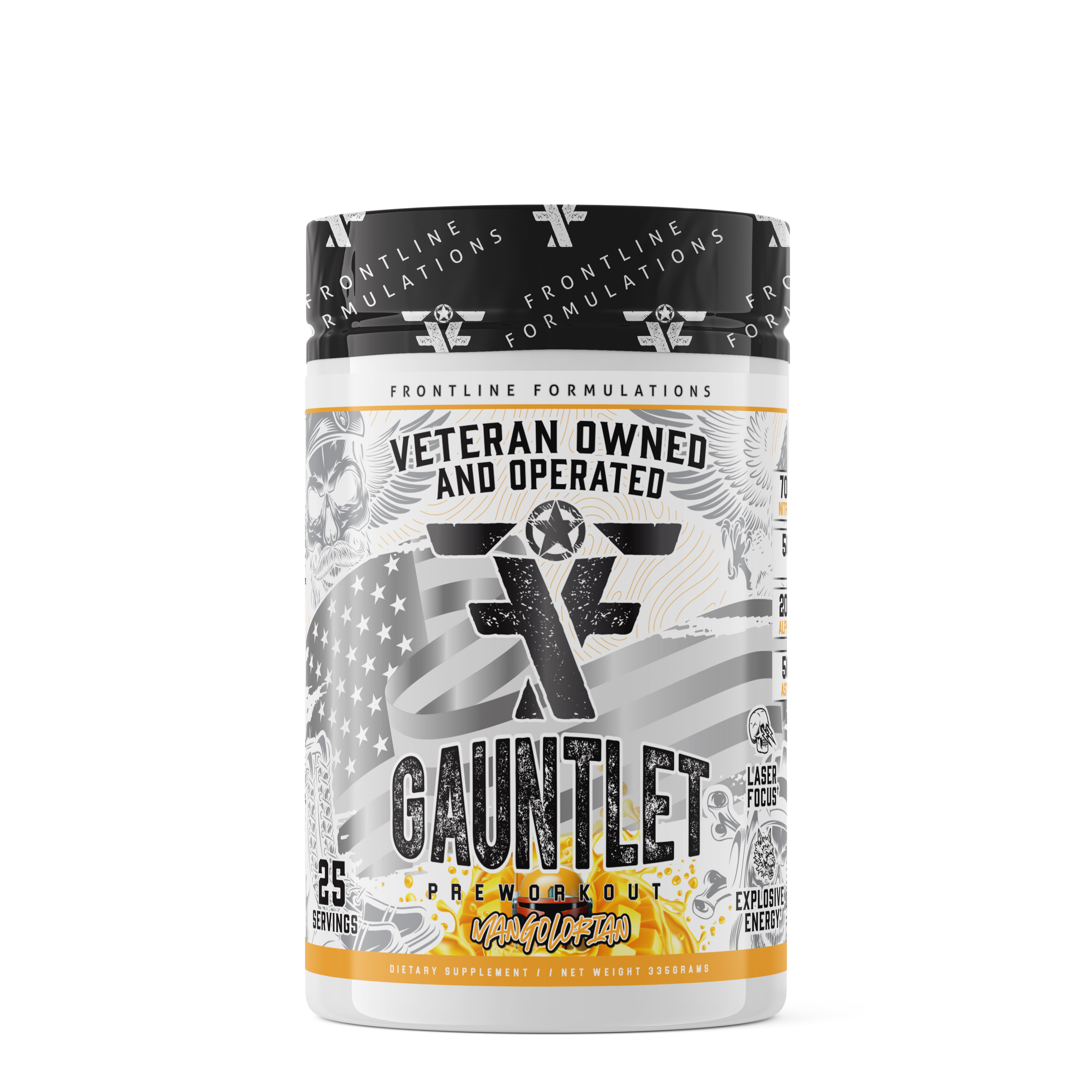 Gauntlet Pre-Workout Gauntlet is quickly becoming one of the most sought-after mid-stim pres on the market! Boasting 275mg of caffeine combined with 50mg of astragin for almost instant absorption! 300mg of L-Theanine to prevent jitters and eliminate that