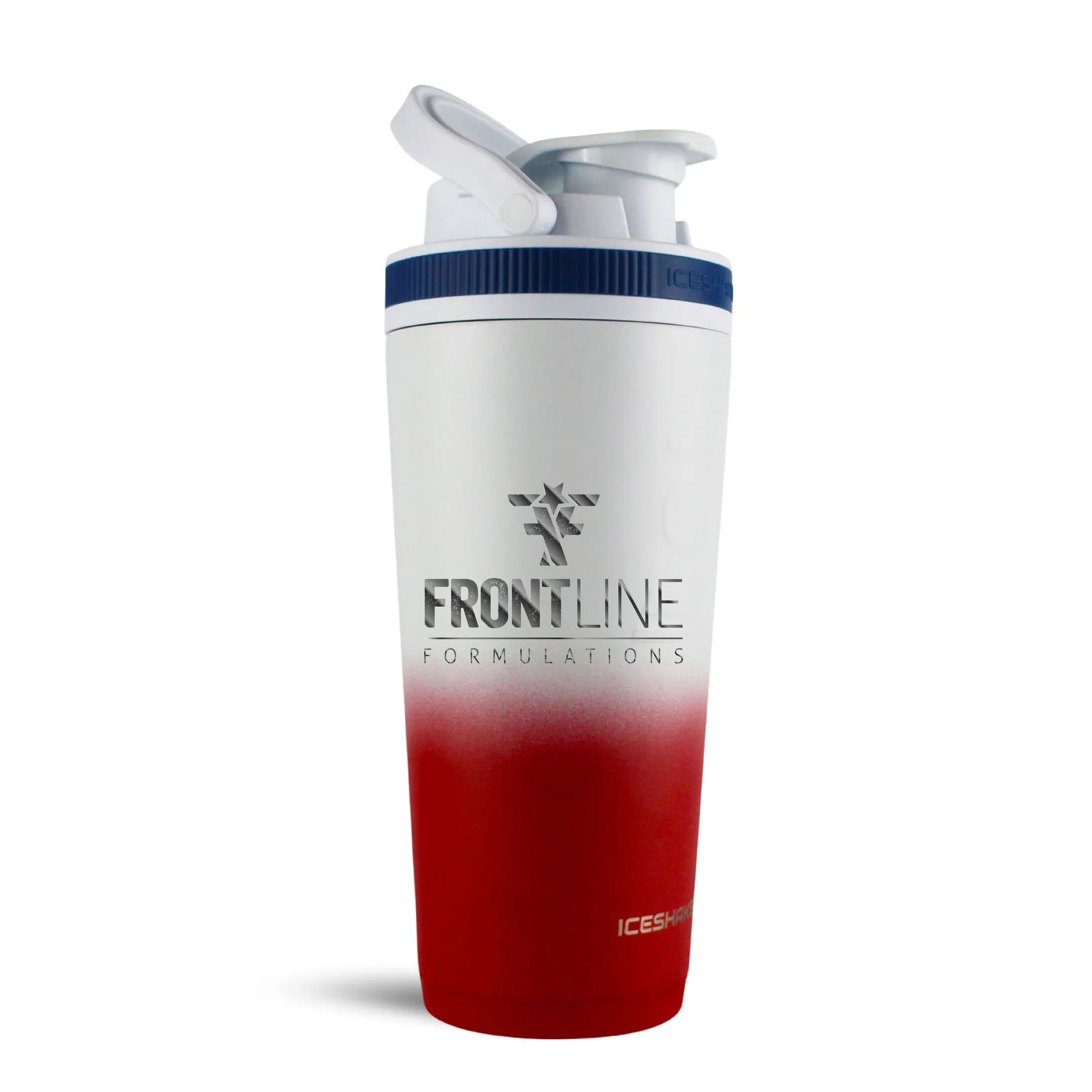 Ice Shaker Bottle - White & Red