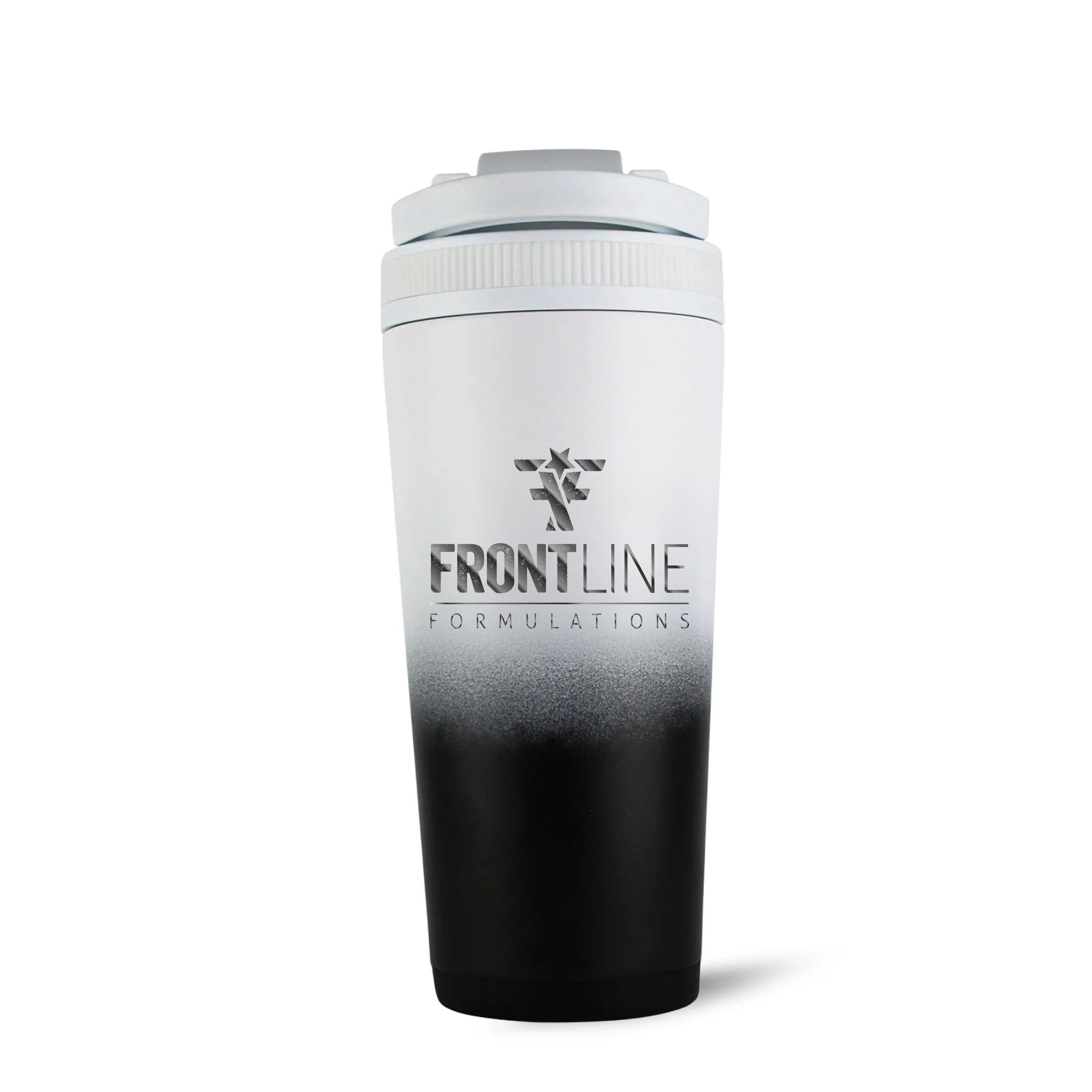 Ice Shaker Bottle - White & Black