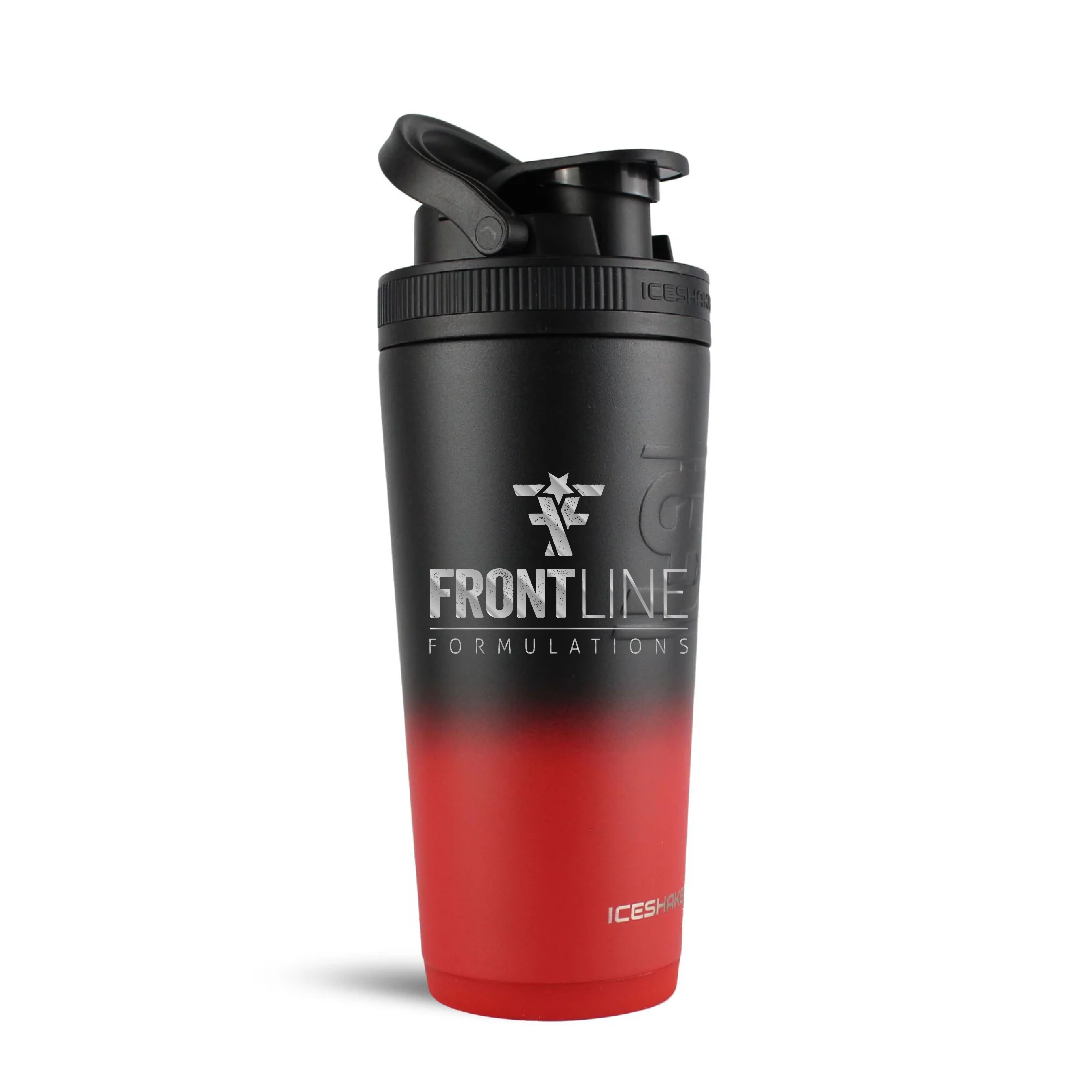 Ice Shaker Bottle - Black & Red