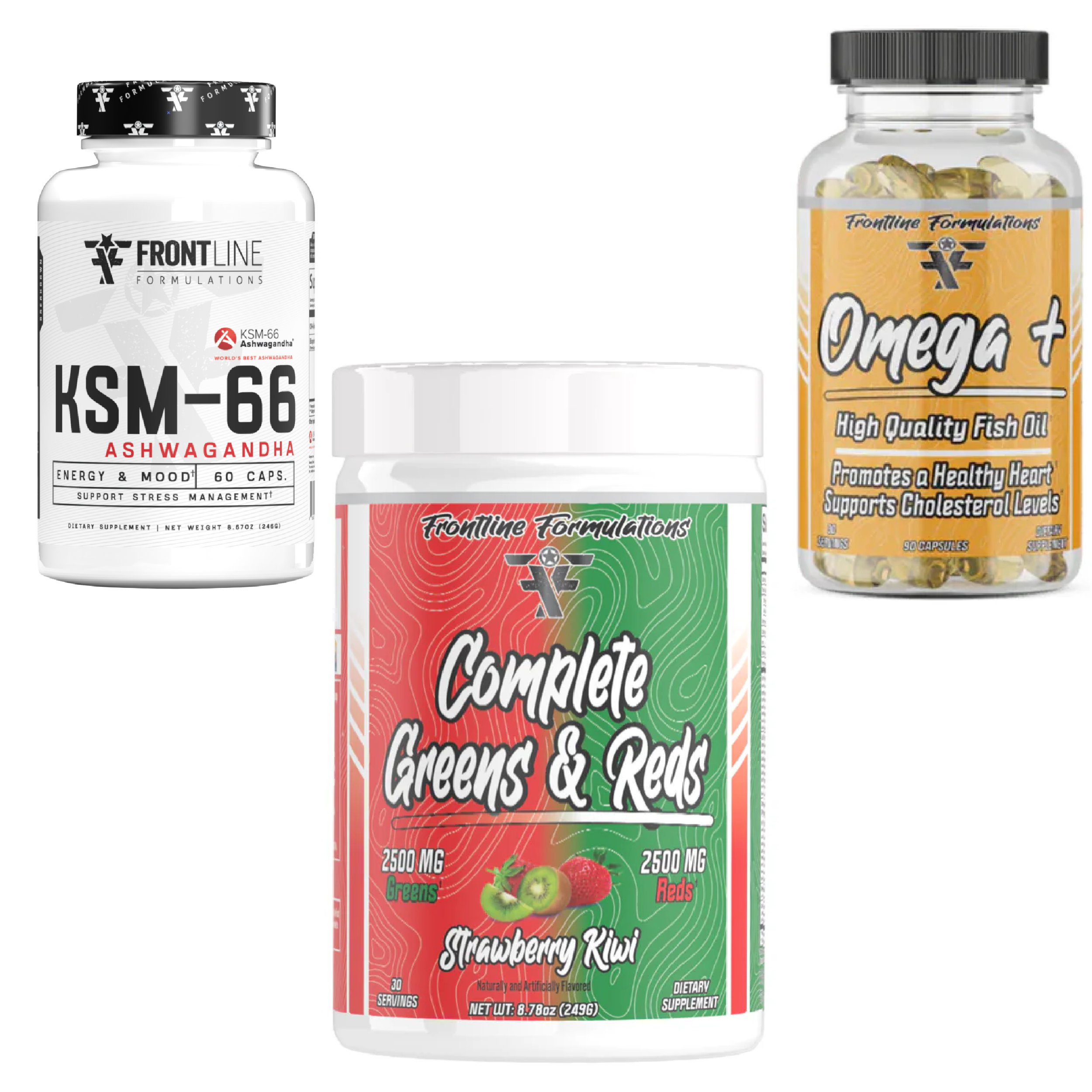 Complete Greens & Reds / Omega + / Ashwaganda Kit