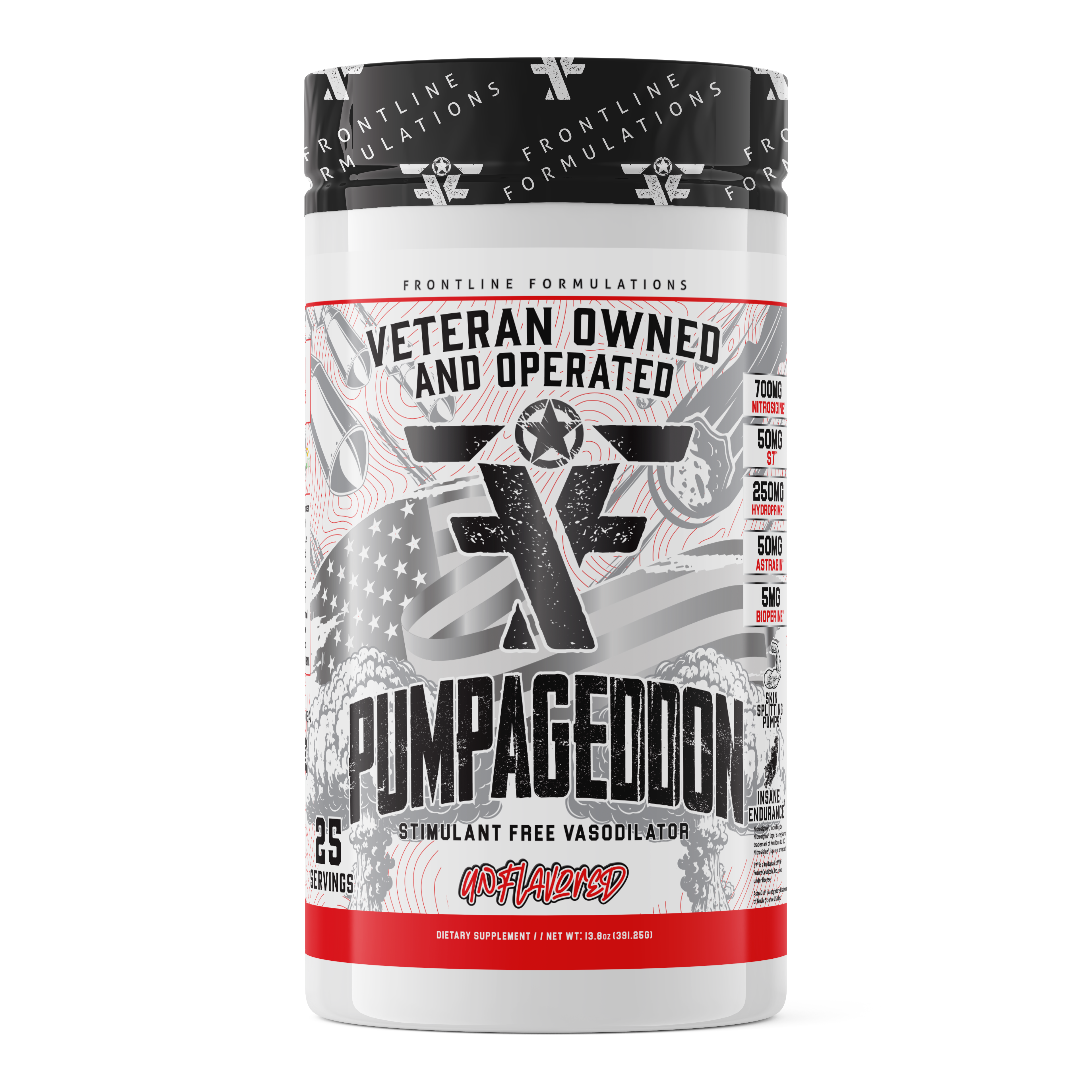 Pumpageddon Strap in! This concoction is for people who chase only the most ridiculous pumps! With a jaw-dropping 7,000mg of L-Citruline Malate and key ingredients like nitrosigine, beta alanine, and S7, this caffeine-free pre-workout will give you the sk