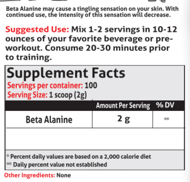 Beta Alanine - Endurance & Performance Aid